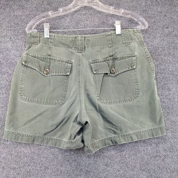 Abercrombie & Fitch Womens Chino Shorts Green Size 10 Cotton Slash Pockets - Picture 3 of 10